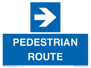 PEDESTRIAN ROUTE - right arrow